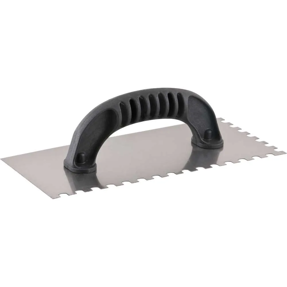 Desempenadeira de aço, dentada, com cabo plástico, 255 mm x 120 mm — foto 1