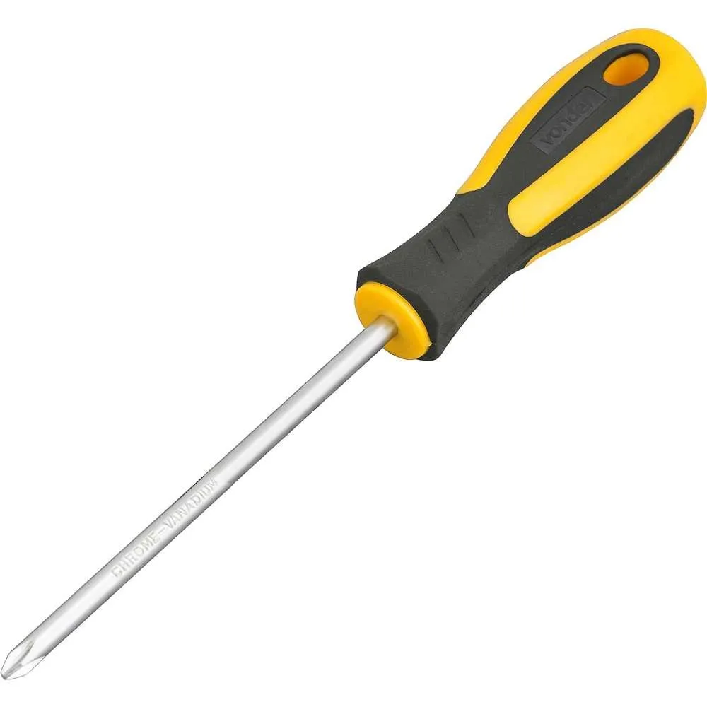 Chave phillips 1/4" x 5", aço cromo vanádio, cabo emborrachado, com ponta magnetizada — foto 1