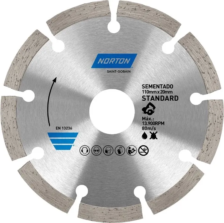Disco diamantado segmentado, 110 mm, furo 20 mm, linha standard, 70184633936 — foto 1