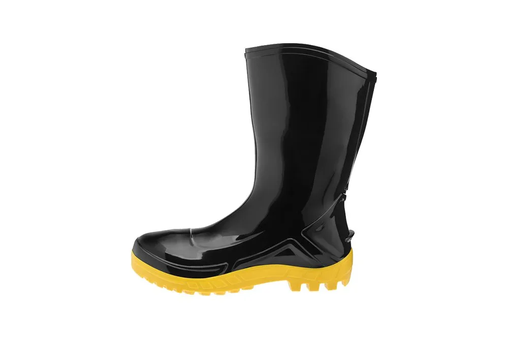 Bota PVC preta/amarela, cano médio (110VFLEX PRA) — foto 2