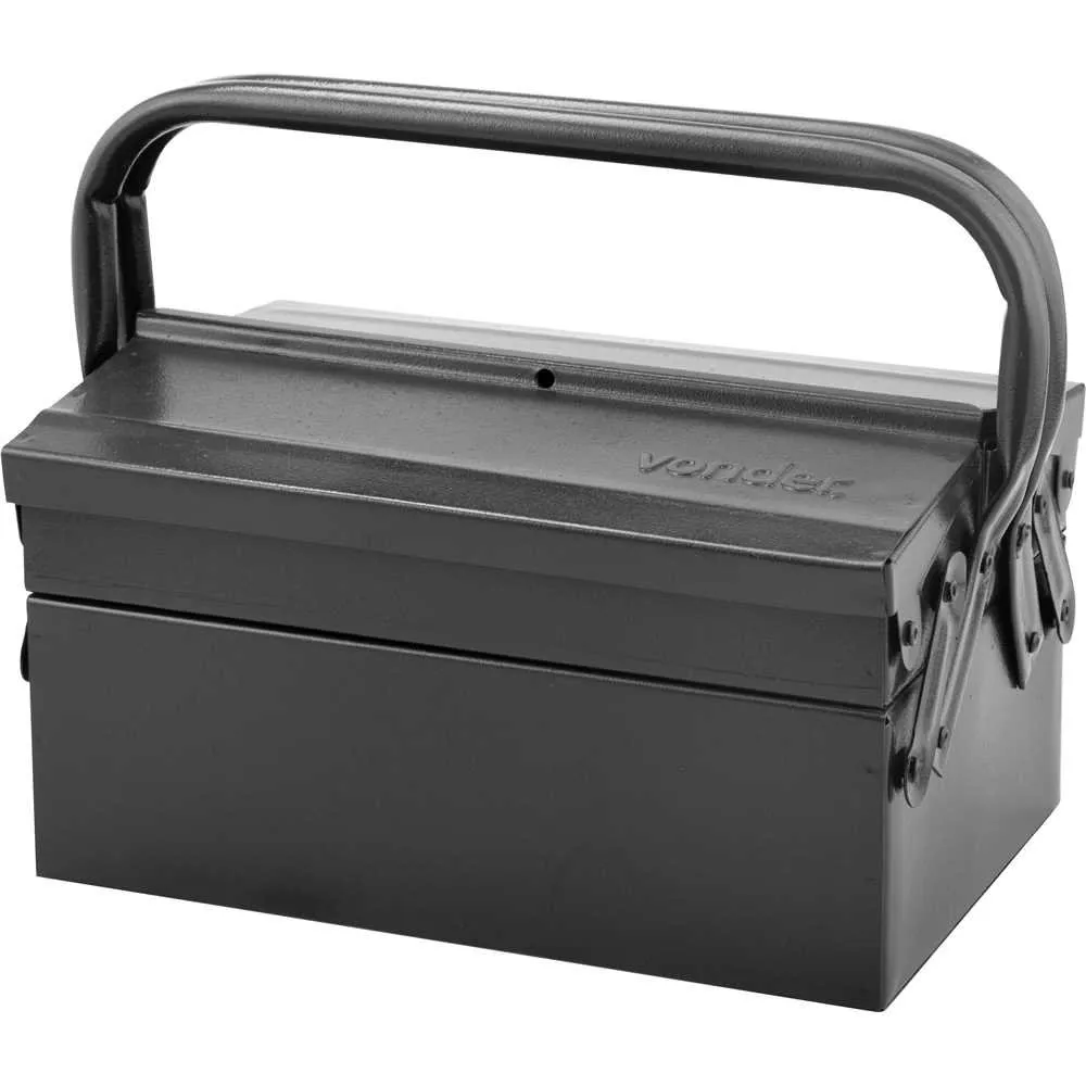 Caixa metálica sanfonada para ferramentas, com 3 gavetas, 30 cm x 19cm x 16 cm — foto 2