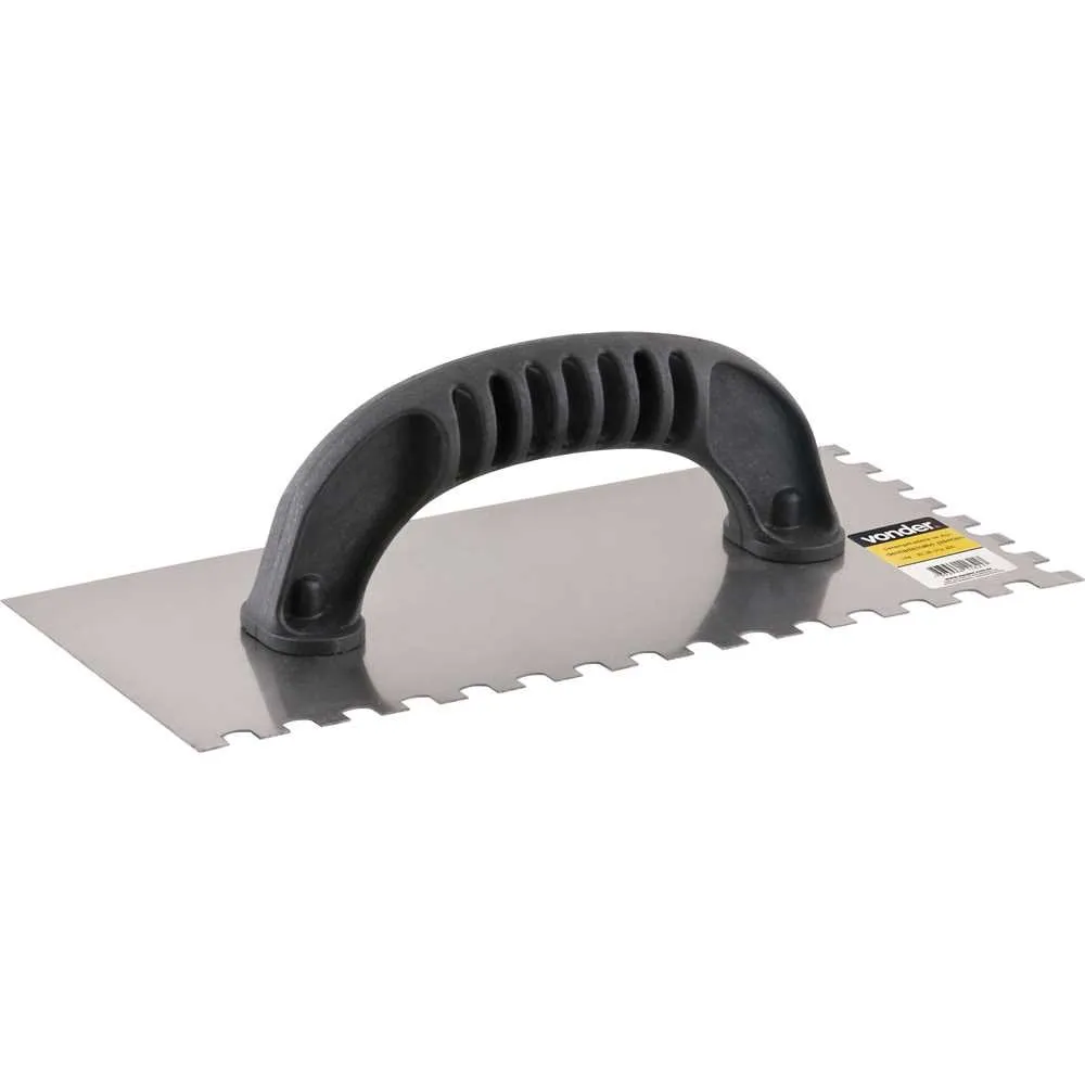 Desempenadeira de aço, dentada, com cabo plástico, 255 mm x 120 mm — foto 2