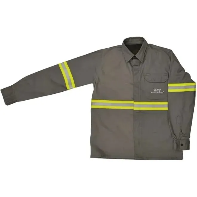 Camisa Retardante à Chama Cinza com Refletivo Laranja (tam. M) — foto 1