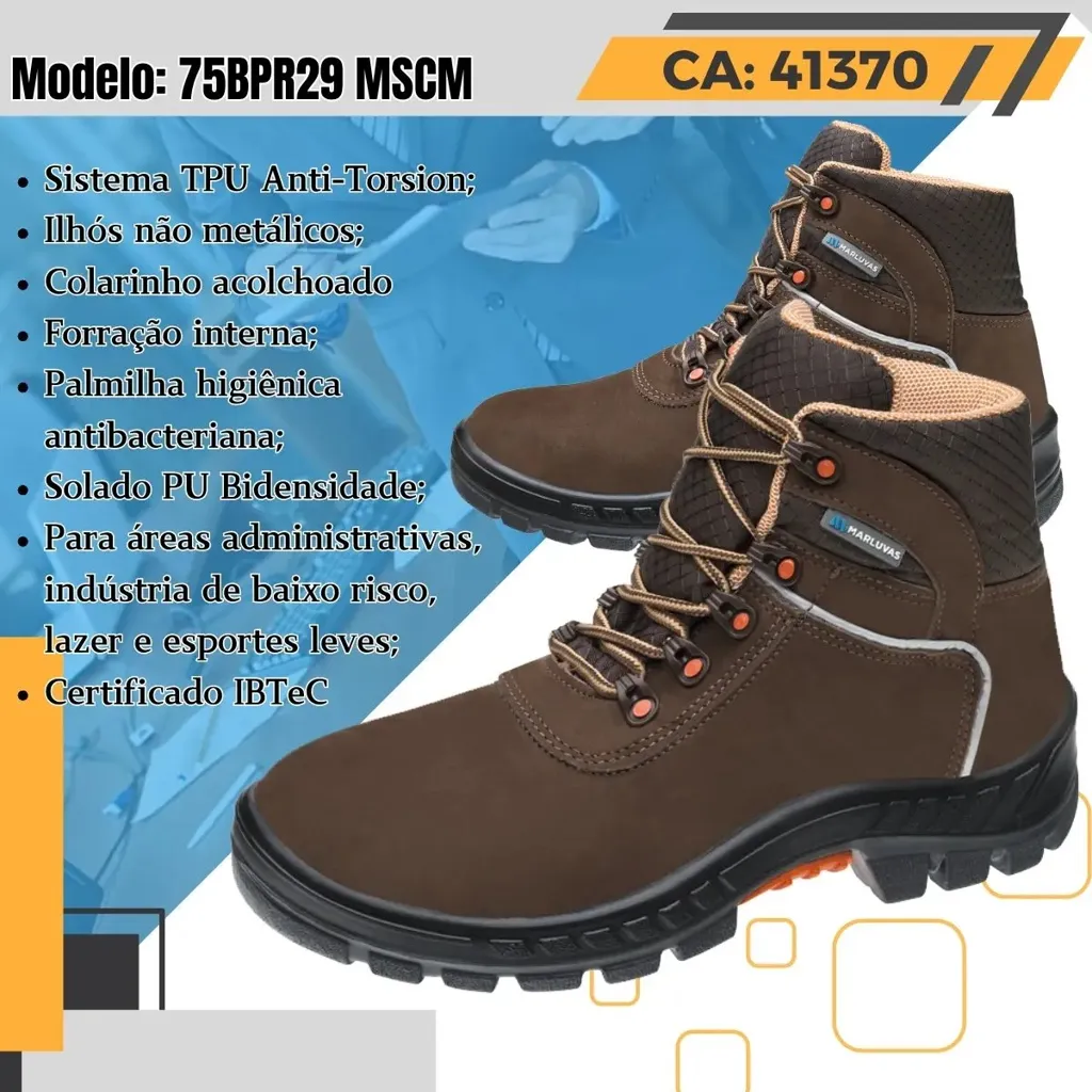 Bota cano alto, biqueira plástica (75BPR29-MSMC-BP) — foto 3