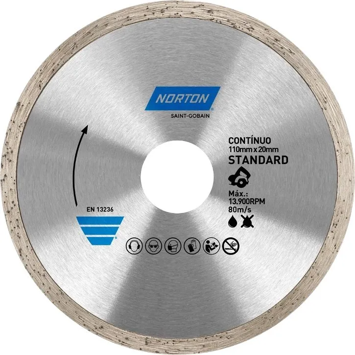 Disco diamantado liso, 110 mm, furo 20 mm, linha standard, 70184633935 — foto 1