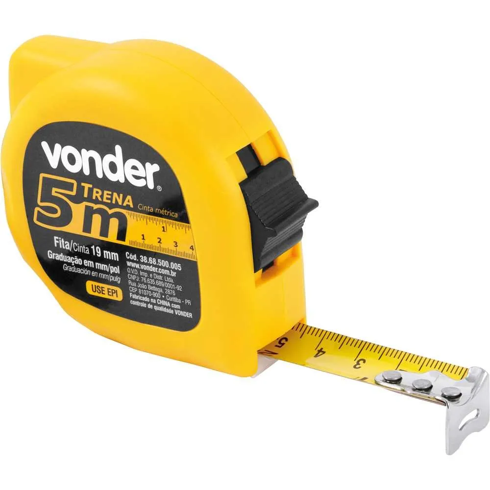 Trena curta de aço 5 m x 19 mm Vonder — foto 1
