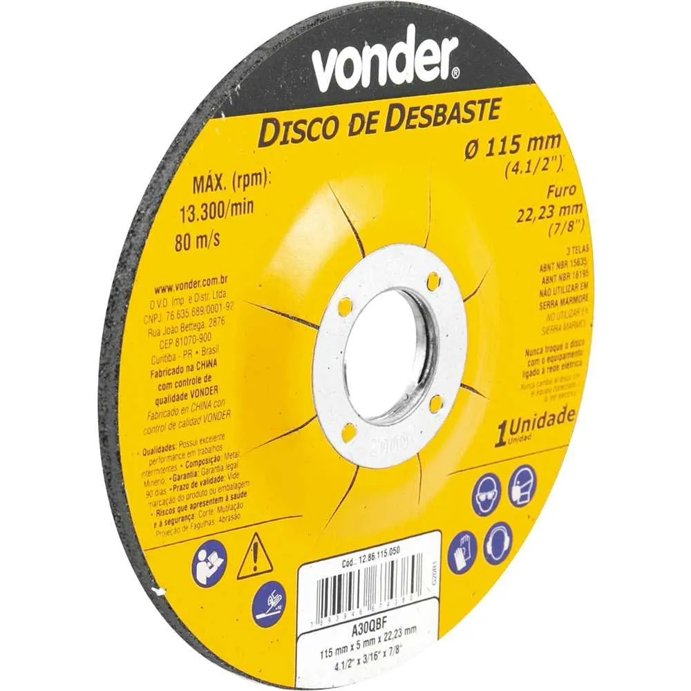 Disco de desbaste 115,0 mm x 5,0 mm x 22,23 mm, DBV — foto 3