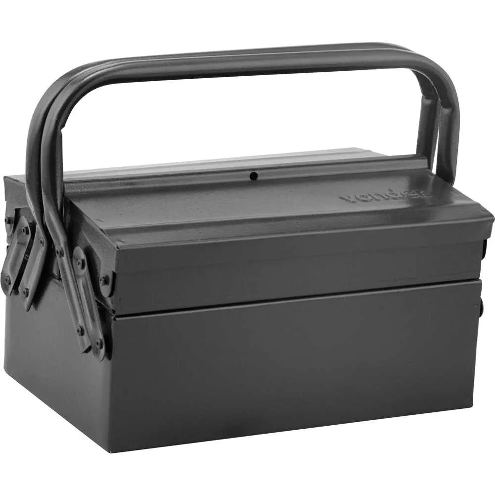 Caixa metálica sanfonada para ferramentas, com 3 gavetas, 30 cm x 19cm x 16 cm — foto 1