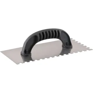 Desempenadeira de aço, dentada, com cabo plástico, 255 mm x 120 mm