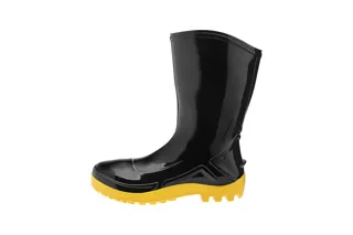Bota PVC preta/amarela, cano médio (110VFLEX PRA) — miniatura 2