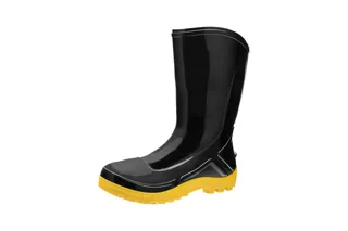 Bota PVC preta/amarela, cano médio (110VFLEX PRA)